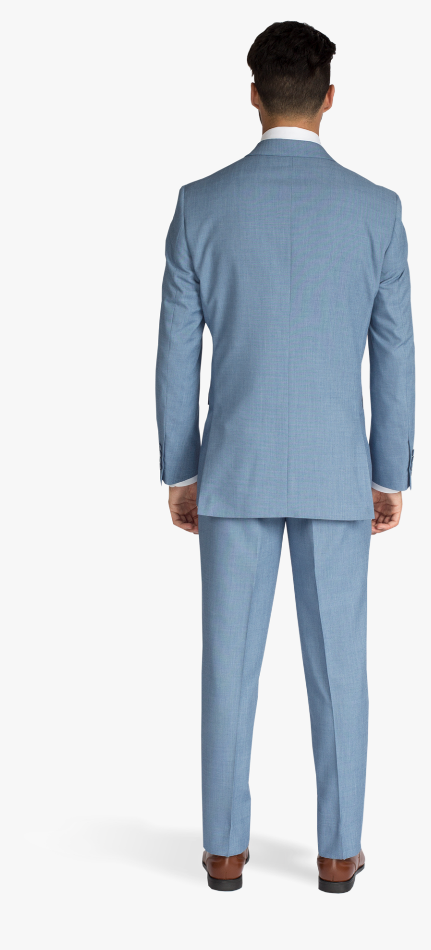 Light Blue Suit Back View - Man With Blue Suit Png, Transparent Png