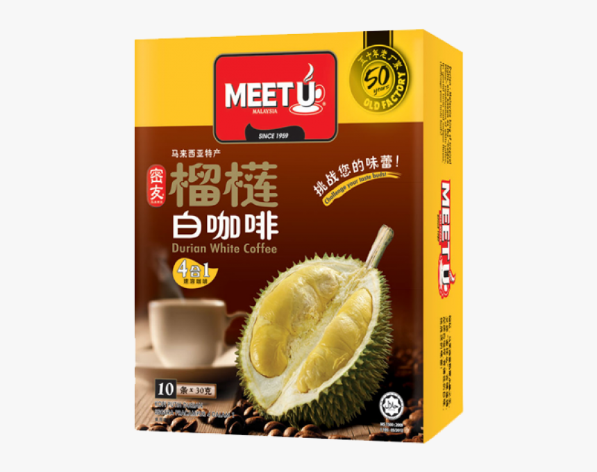 Meet U Durian White Coffee, HD Png Download