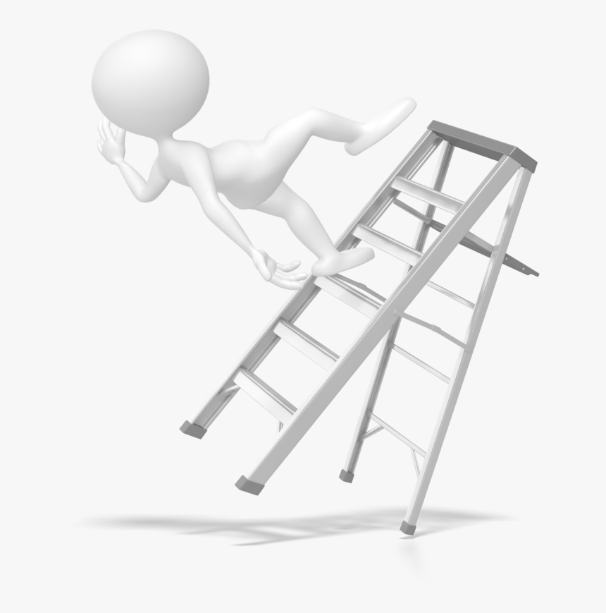 Transparent Hurdles Clipart - 3d Man Falling From Ladder, HD Png Download