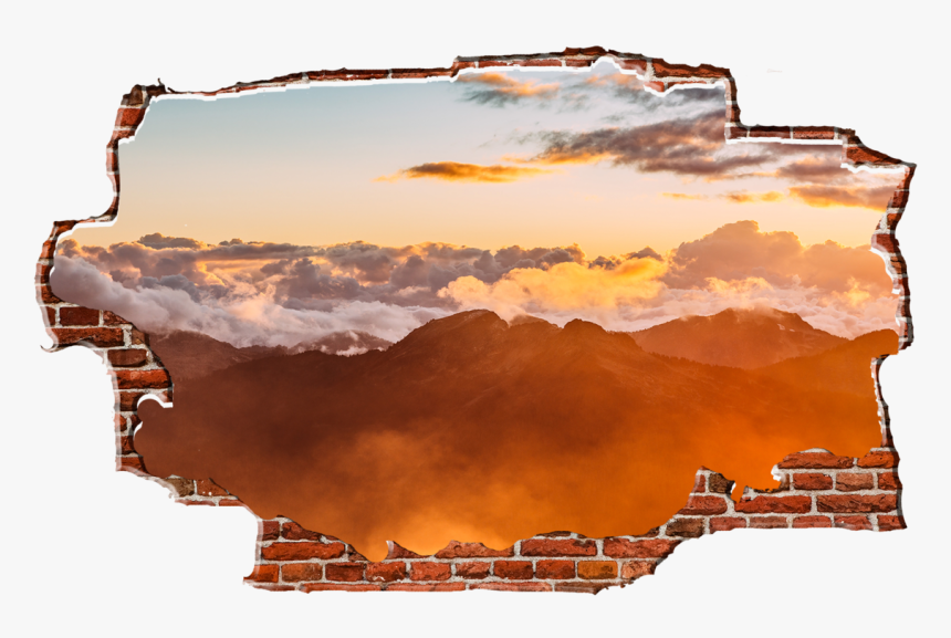 Zapwalls Decals Above The Mountain Orange Cloudy Sky - Wallpaper, HD Png Download