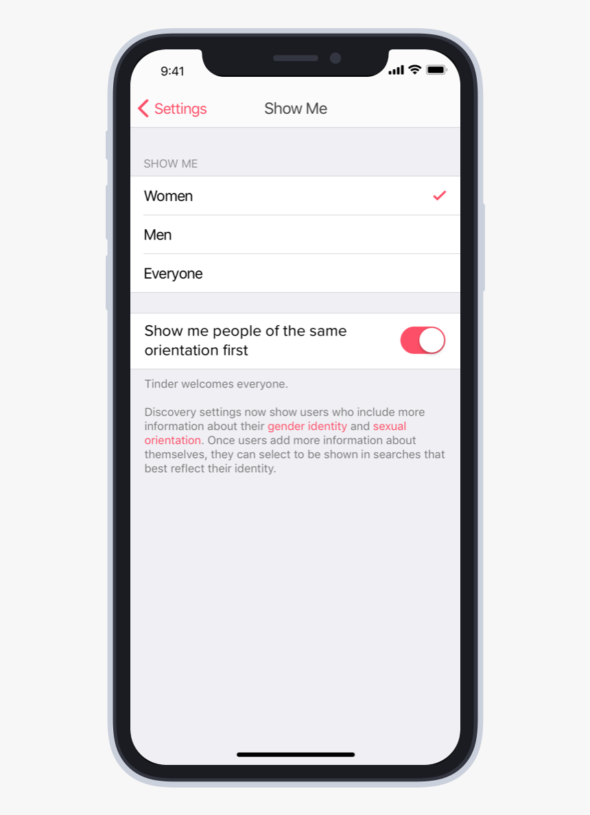 Discovery Preferences - Tinder Discovery Sexual Orientation, HD Png Download
