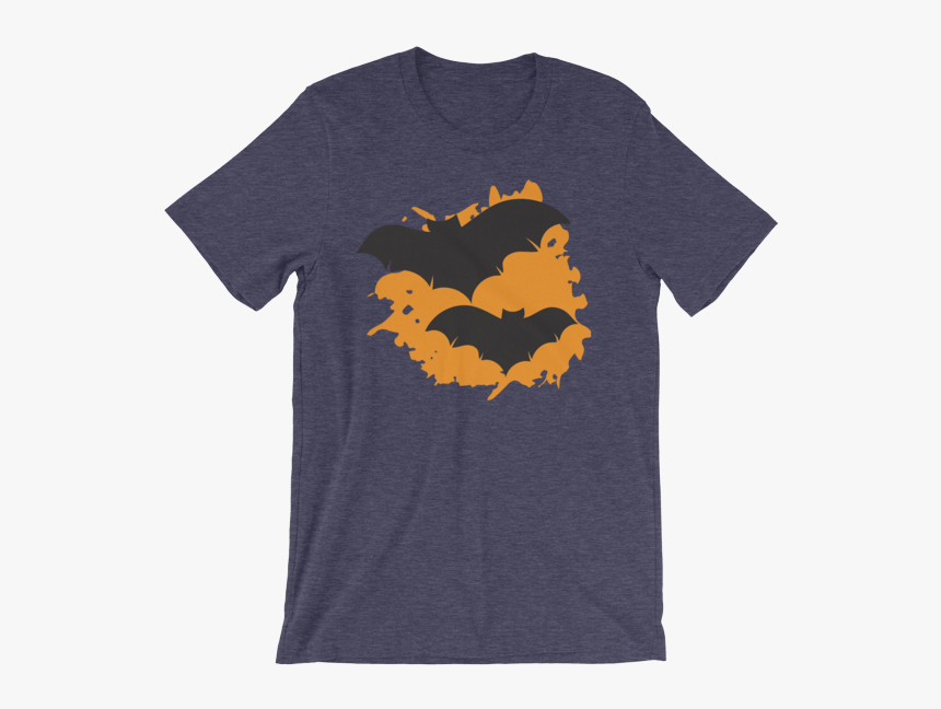 Halloween Bats T-shirt Heather Midnight Navy Unisex - T-shirt, HD Png Download