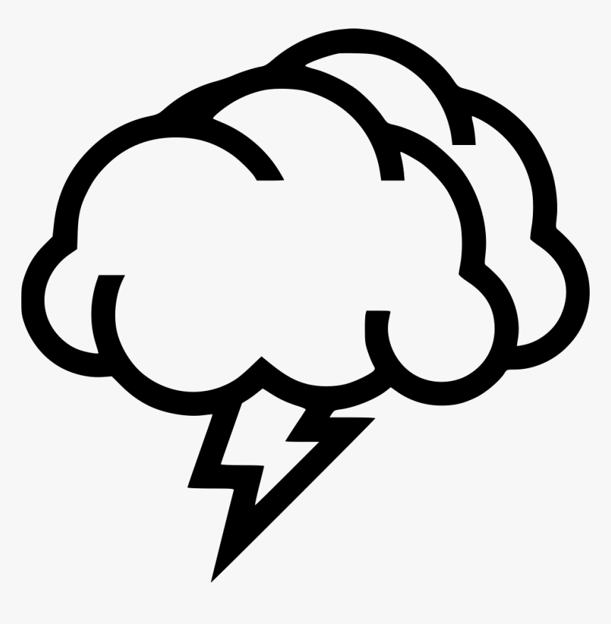 Storm Cloud Icon Png - Thunderstorm Clipart Black And White