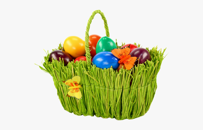 Easter Green In Basket The Egg Bunny Clipart - Easter Eggs Basket Png, Transparent Png