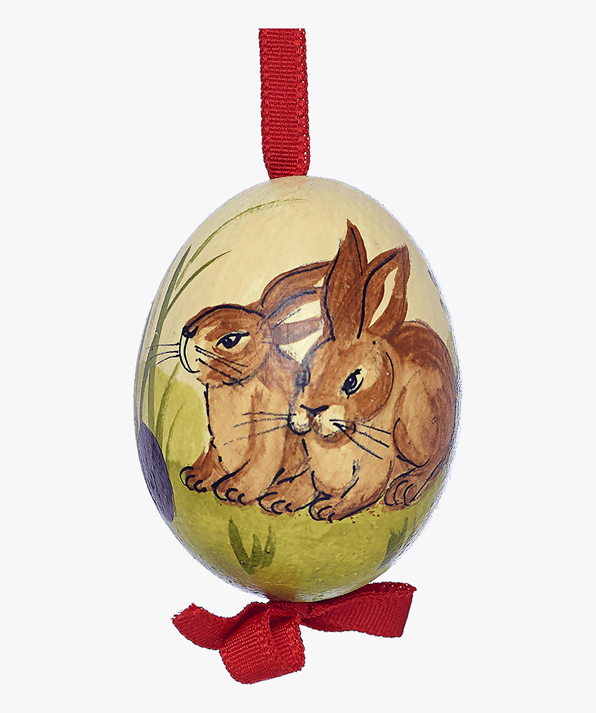 Easter Egg Two Sitting Rabbits In The Grass - Cartoon, HD Png Download