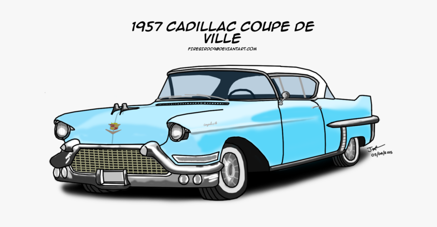 Cadillac Drawing Deville - 1957 Cadillac Drawing, HD Png Download