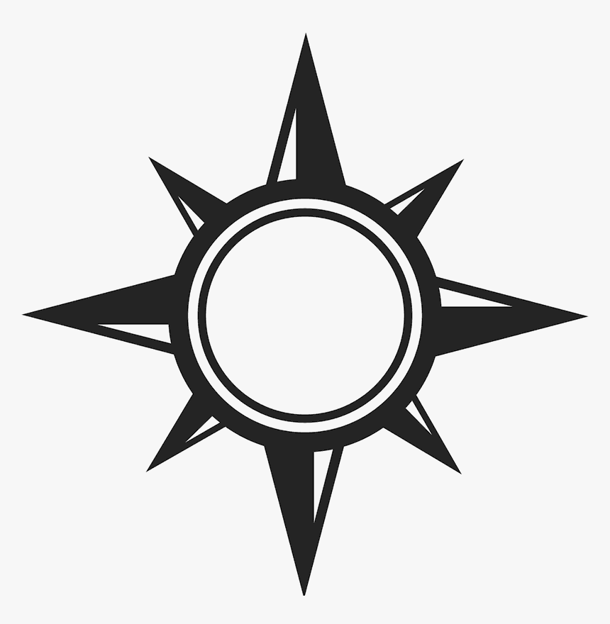 Round Compass Rubber Stamp - Black Sun Star Wars, HD Png Download