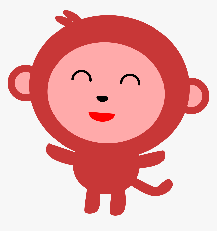 Transparent Funny Monkey Png - Png Cartoon Monkey Red, Png Download