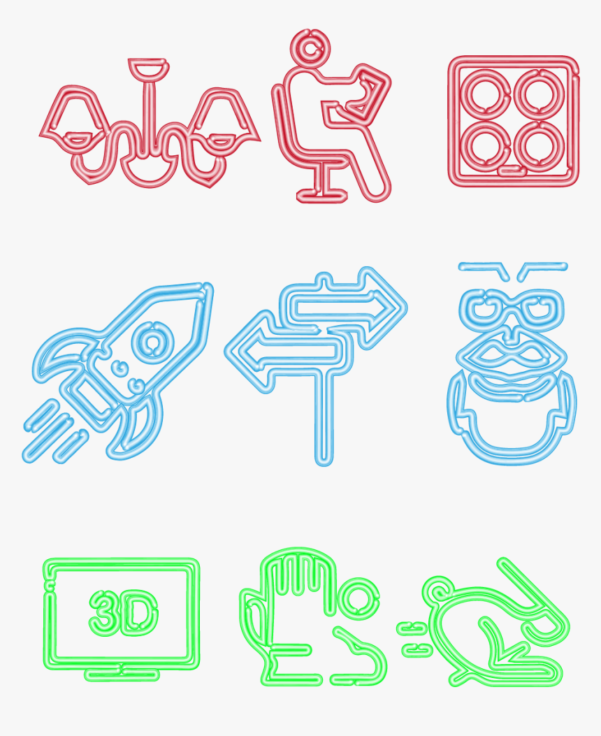 Neon Special Effects Color Icon Glow Black Background - Portable Network Graphics, HD Png Download