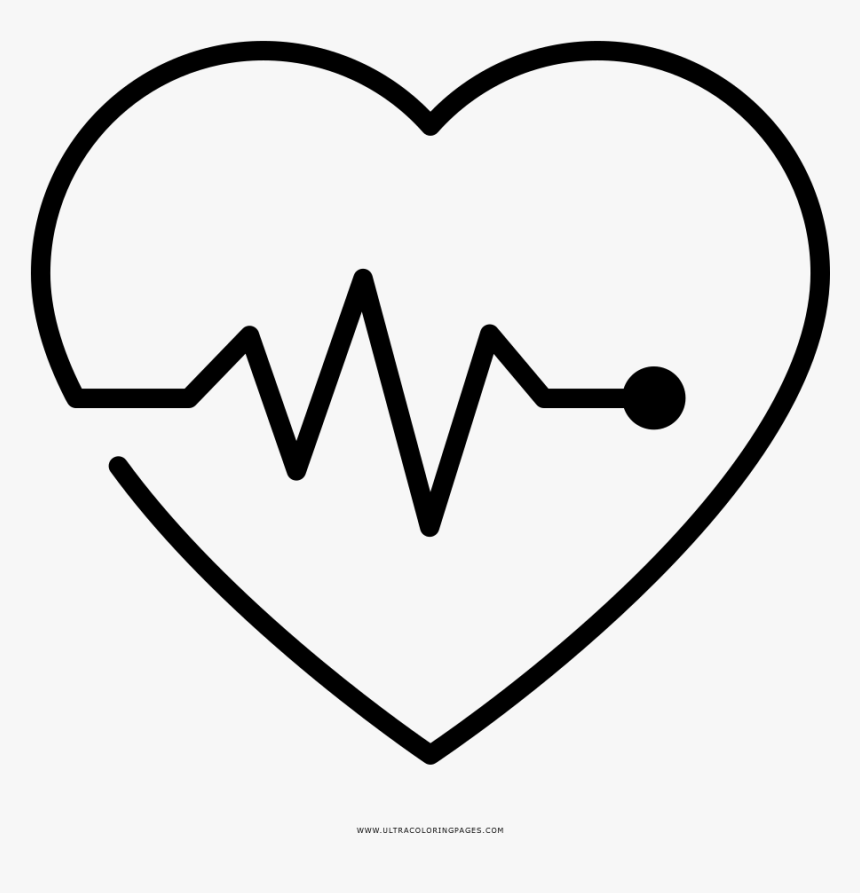 Heartbeat Monitor Coloring Page - Heart Beat Coloring Page, HD Png Download