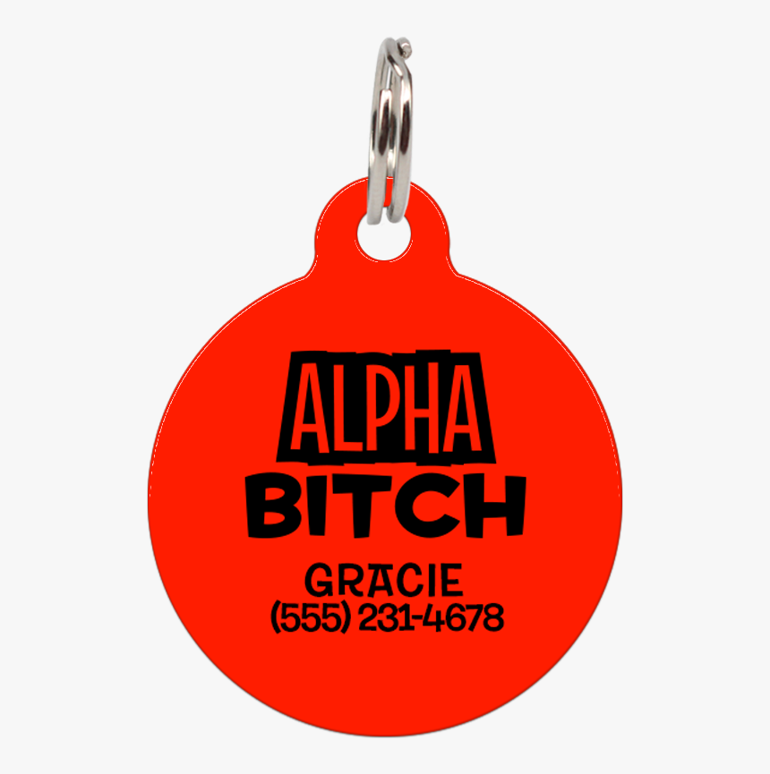 Red Alpha Bitch Funny Pet Id Tag 
 Class Lazyload Lazyload - Earrings, HD Png Download