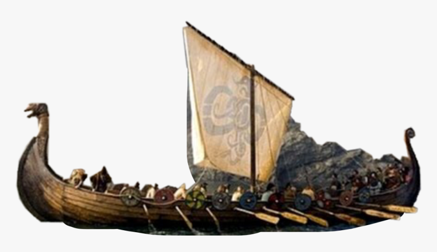 #vikings #ship #boat #war #flag #sail #crew #history - Middle Ages Viking Ships, HD Png Download