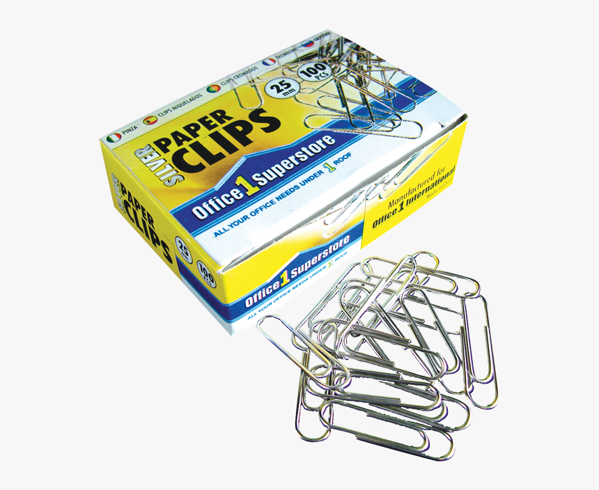 O1s Silver Paper Clips 25mm, 100pcs/paper Box - Paper Clip Box Png, Transparent Png