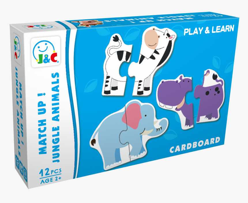 Cardboard Match Up Puzzle Jungle Animal - Cardboard Match Up Puzzle Farm Animals, HD Png Download
