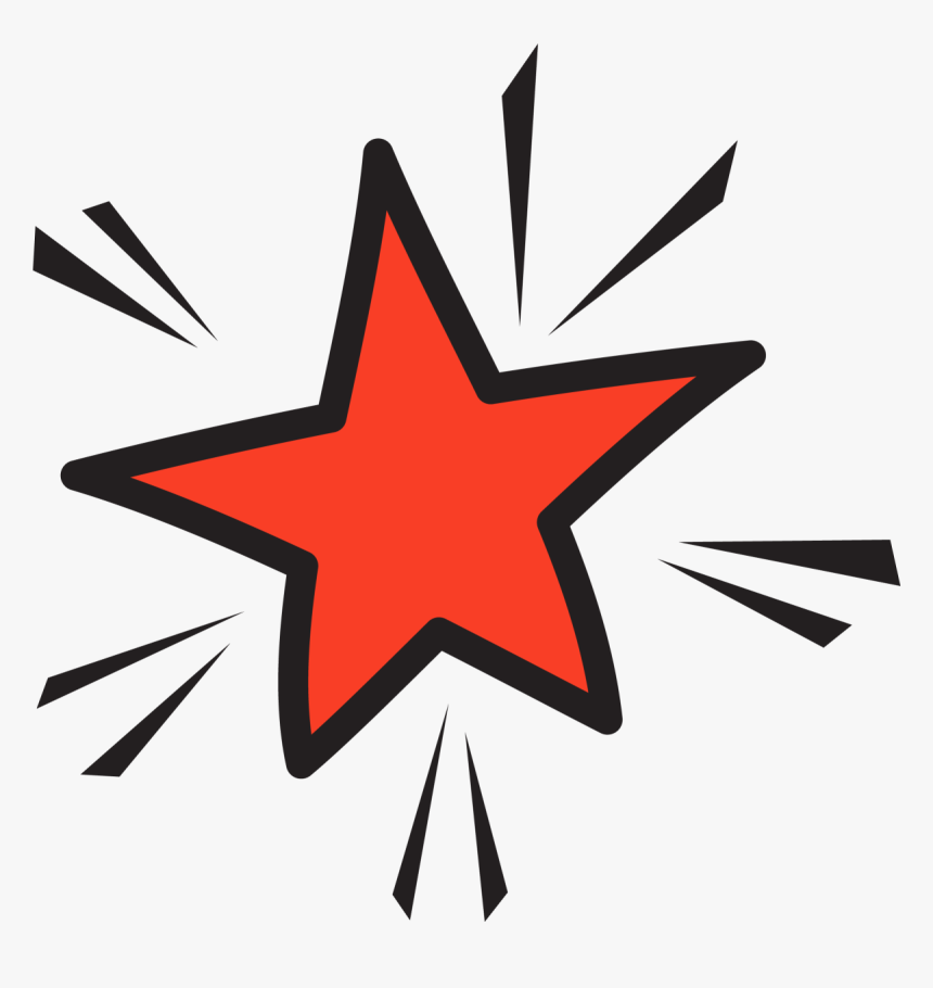 Red Star Back In Time - Red Painted Star Png, Transparent Png
