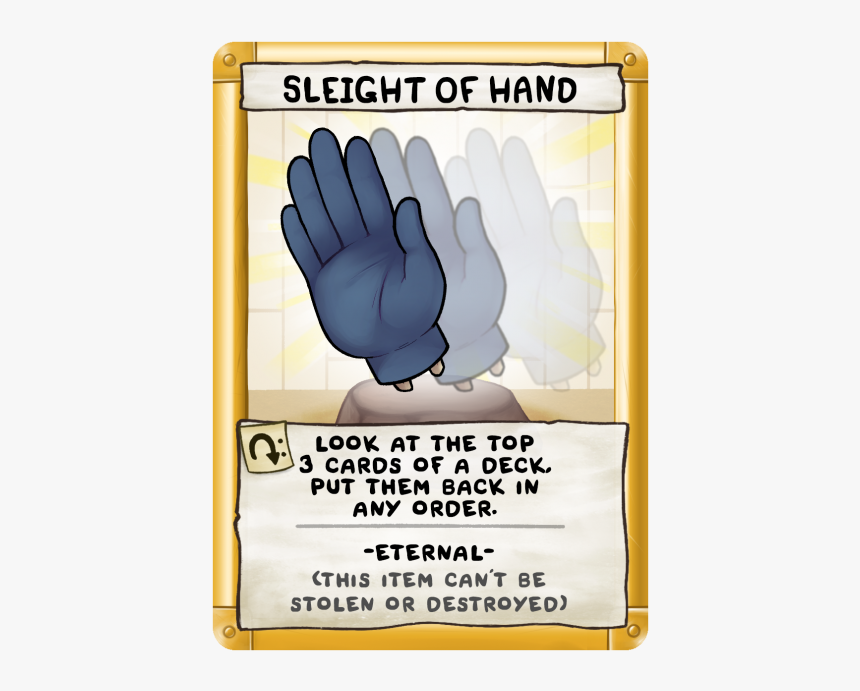 Sleight Of Hand - Binding Of Isaac Four Souls Loot Card, HD Png Download
