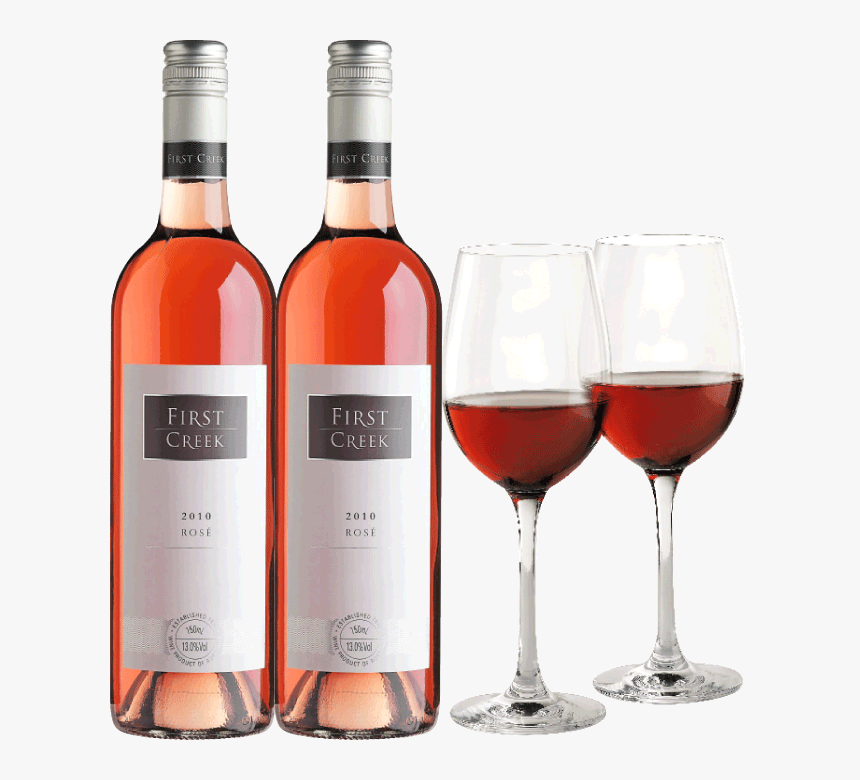 Wine Bottle 2 Glasses, HD Png Download