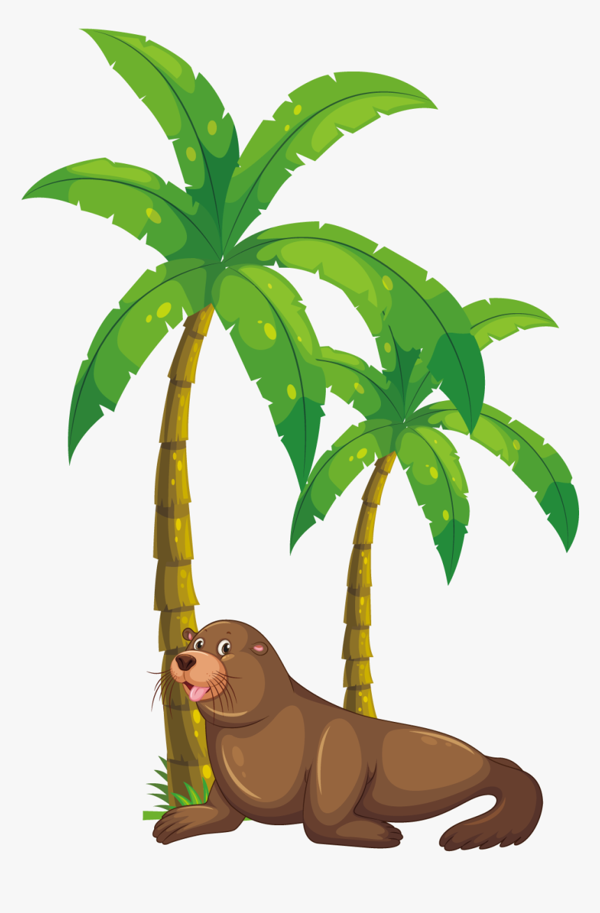 Palm Tree Clipart Kerala Coconut Tree - Clipart Monkey Eating Banana, HD Png Download