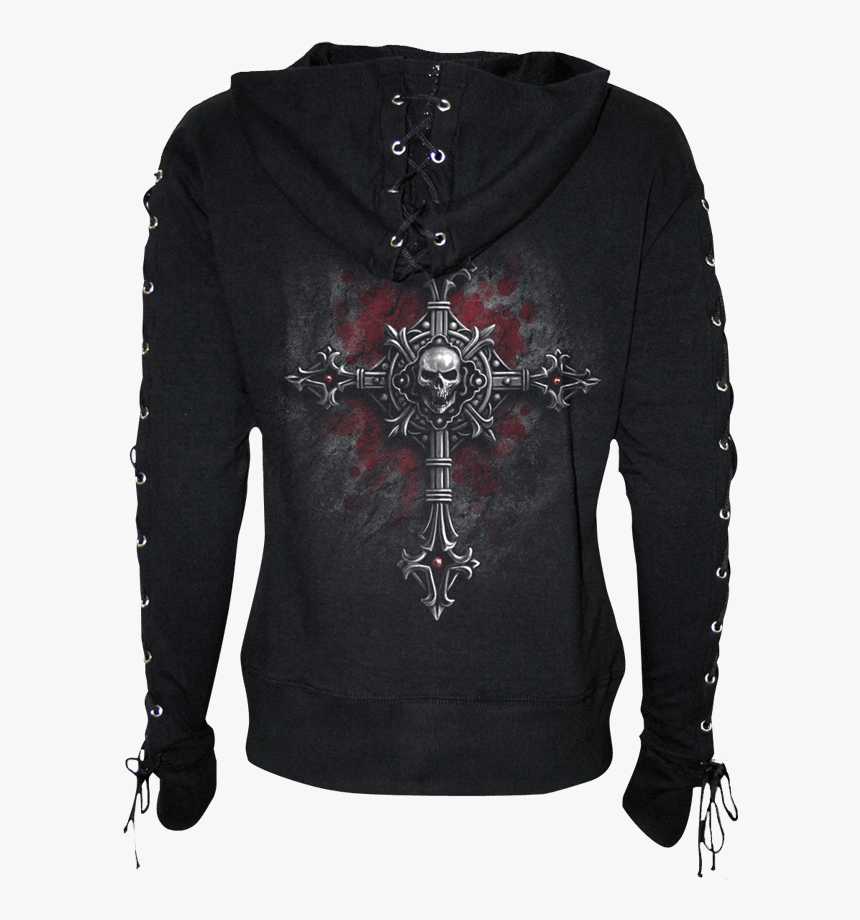 Vamp Fangs Lace-up Full Zip Hoodie - Hoodie, HD Png Download