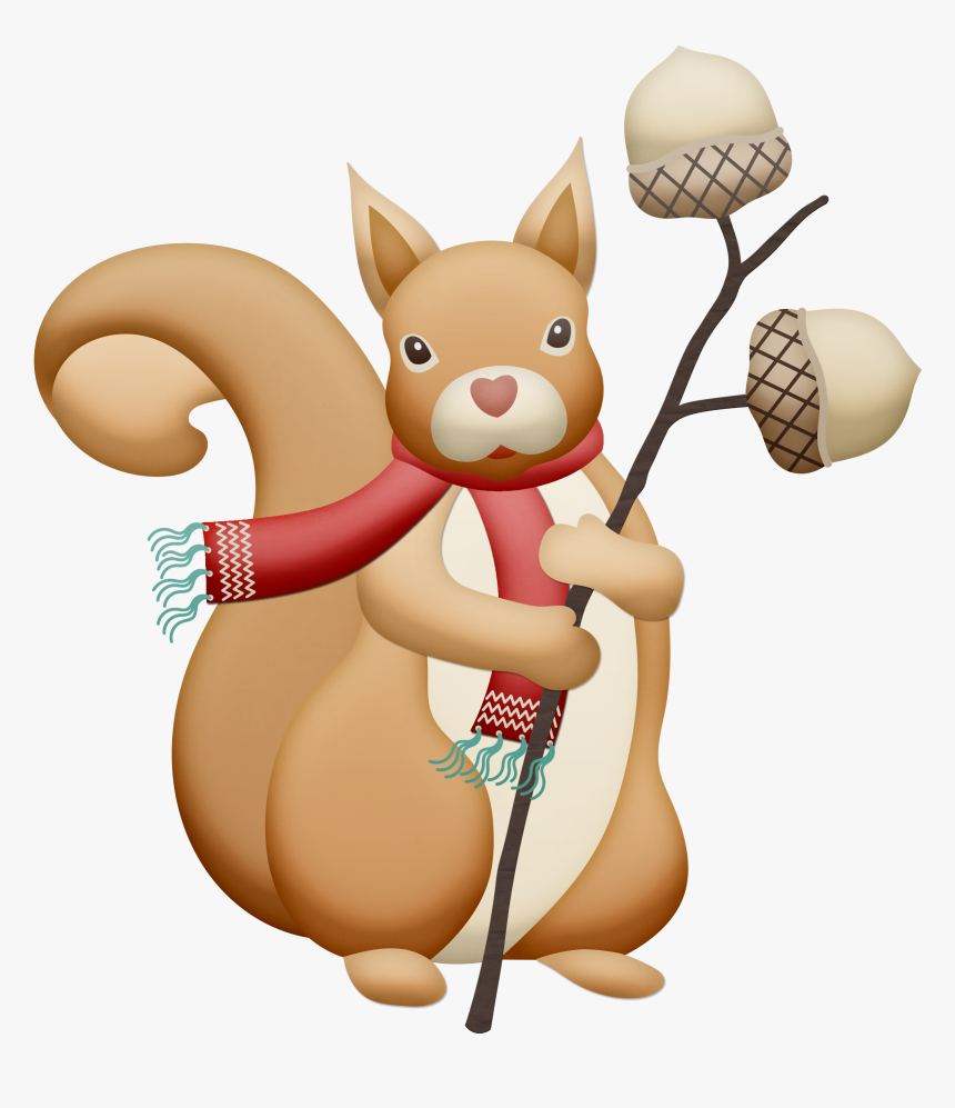 Christmas Fall Squirrel Clip Art Mesevil G - Autumn Clip Art Animals, HD Png Download