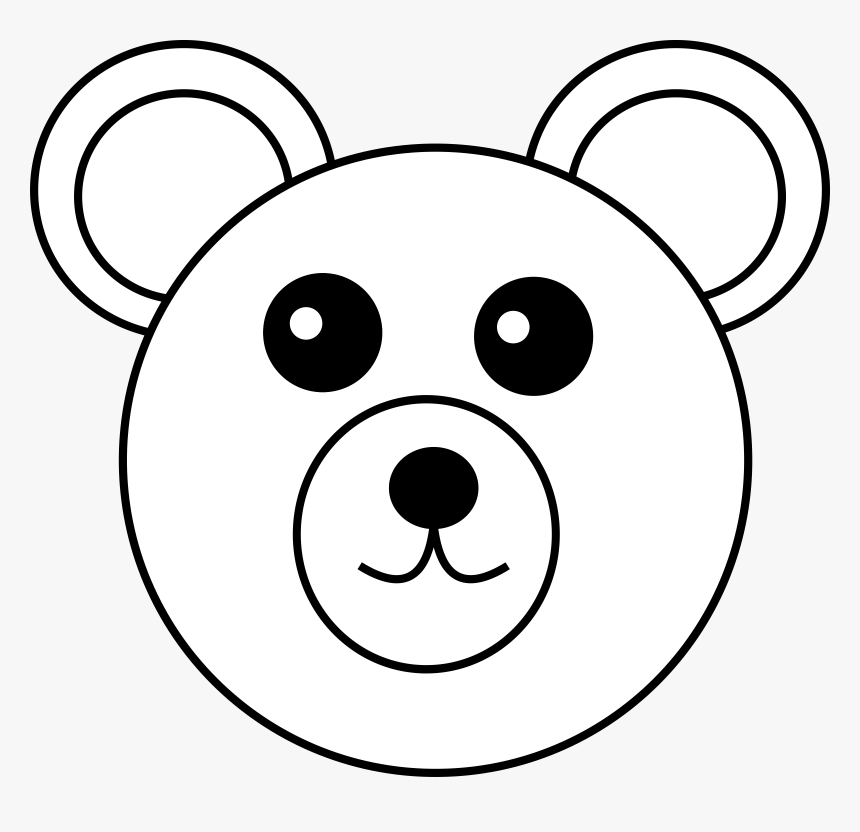 Little Big Image Png - Bear Face Clipart Black And White, Transparent Png