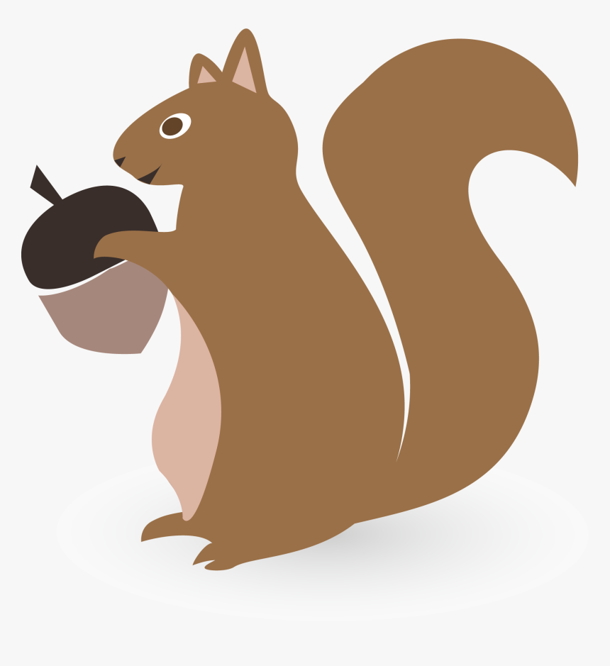 Acorn Clipart Squirrel - Squirrel With Nut Silhouette, HD Png Download