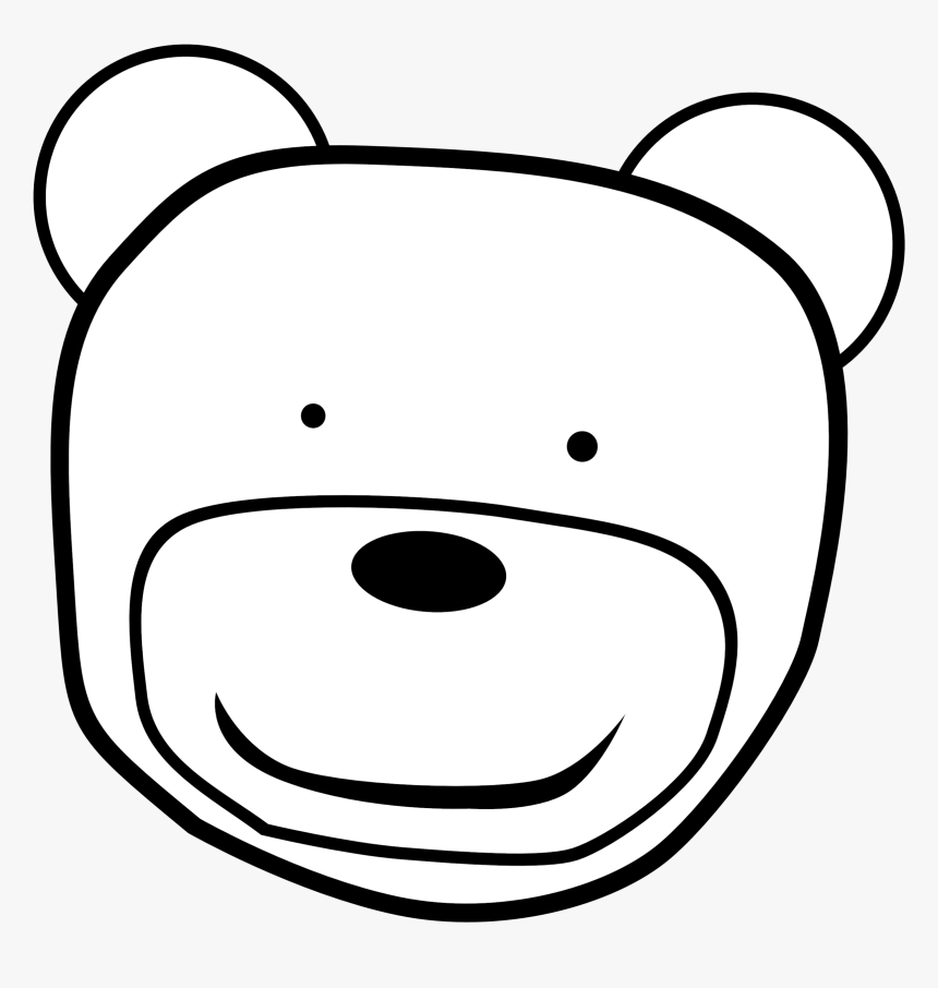 Bear Face Clipart Black And White, HD Png Download