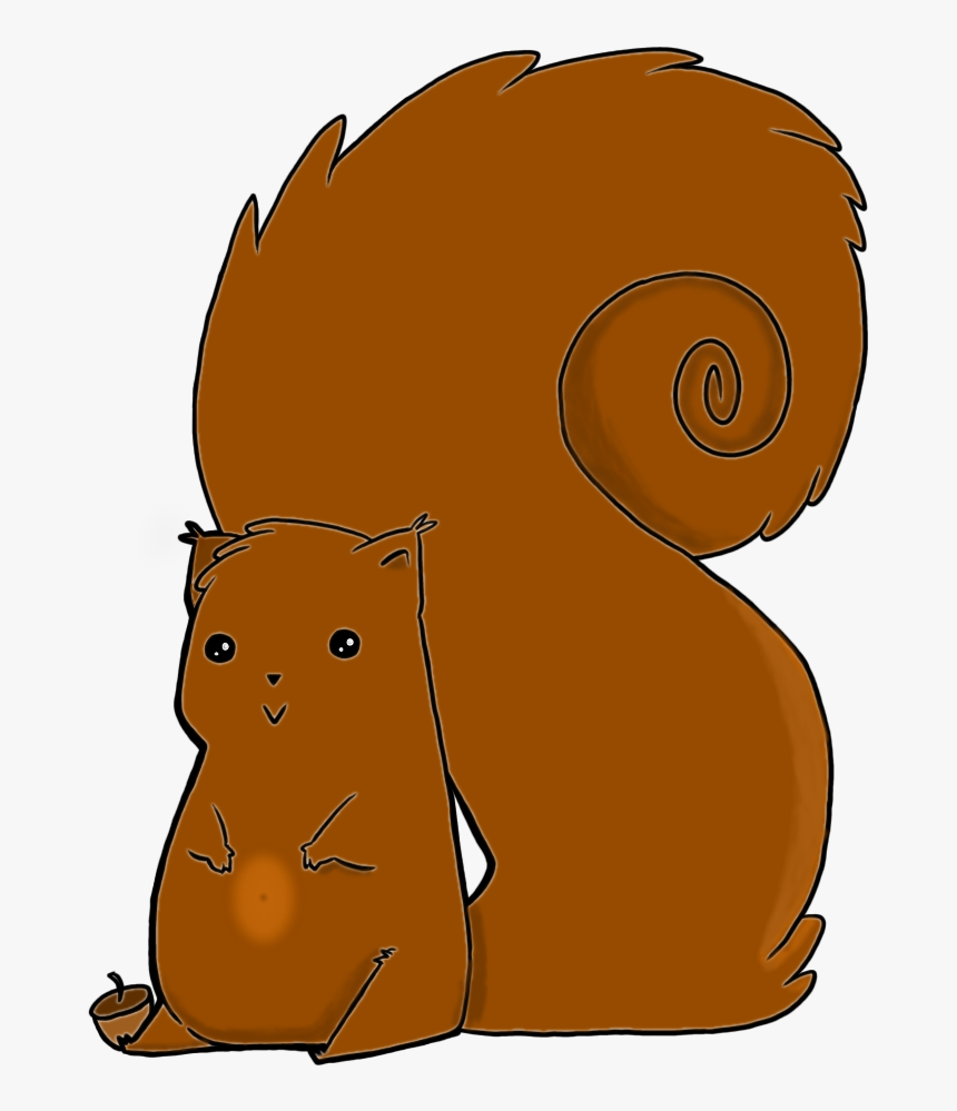 Hibernating Squirrel Clip Art - Chubby Squirrel Art, HD Png Download
