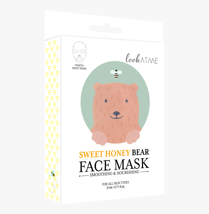 Face Mask- Sweet Honey Bear - Brown Bear, HD Png Download