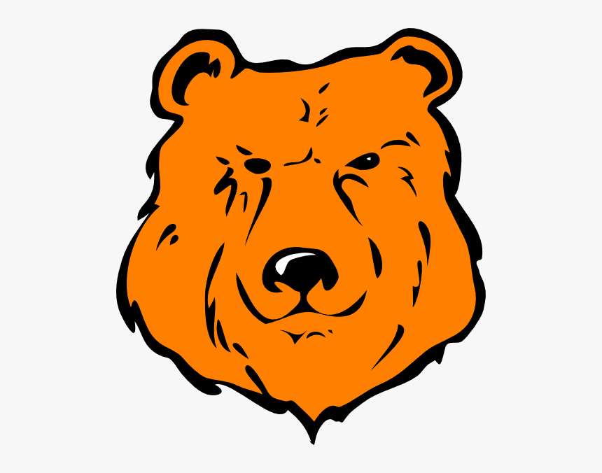 Orange Bear Clip Art At Clkercom Vector Online Royalty - Cartoon Grizzly Bear Face, HD Png Download
