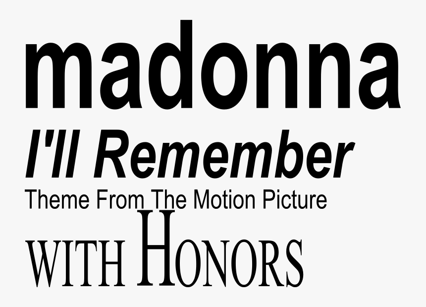 Illremember Madonna Single Logo - Printing, HD Png Download