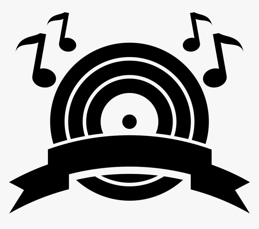 Music Boom Symbol Of A Musical Disc With Musical Notes - Boom Music, HD Png Download