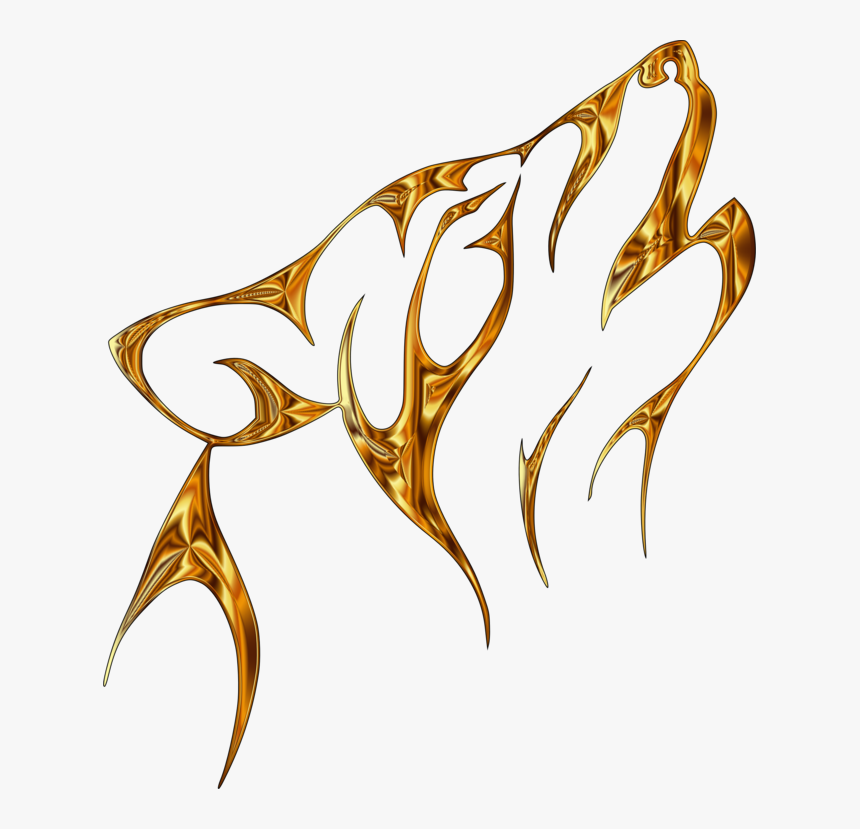 Drawing Chrome Tattoo - Line Drawing Wolf Head, HD Png Download