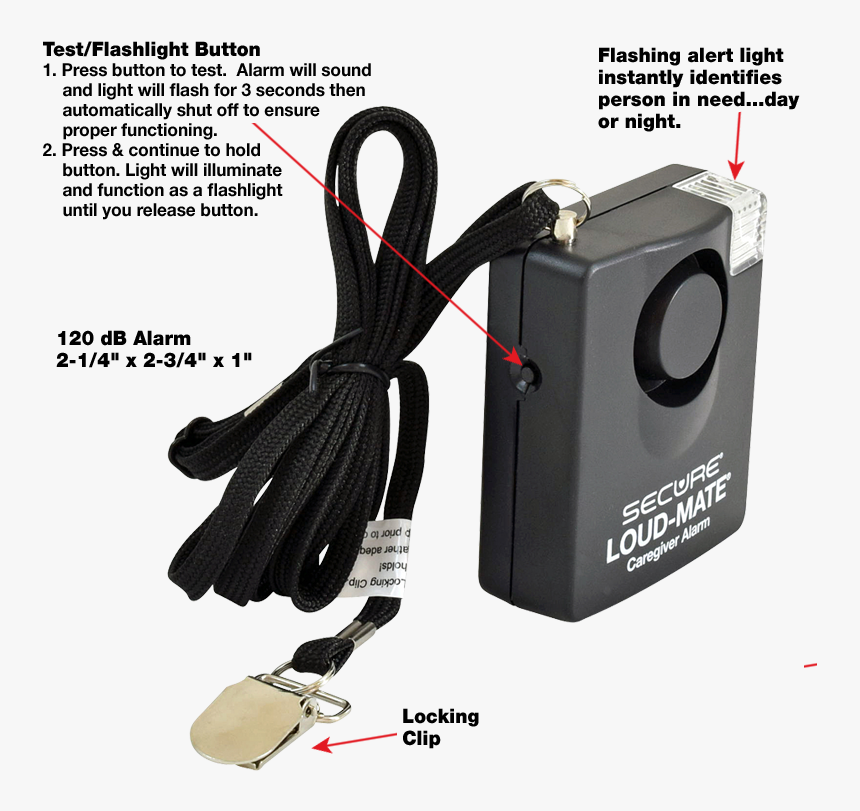 Secure® Loud-mate® Pull String Fall Monitor - Adapter, HD Png Download