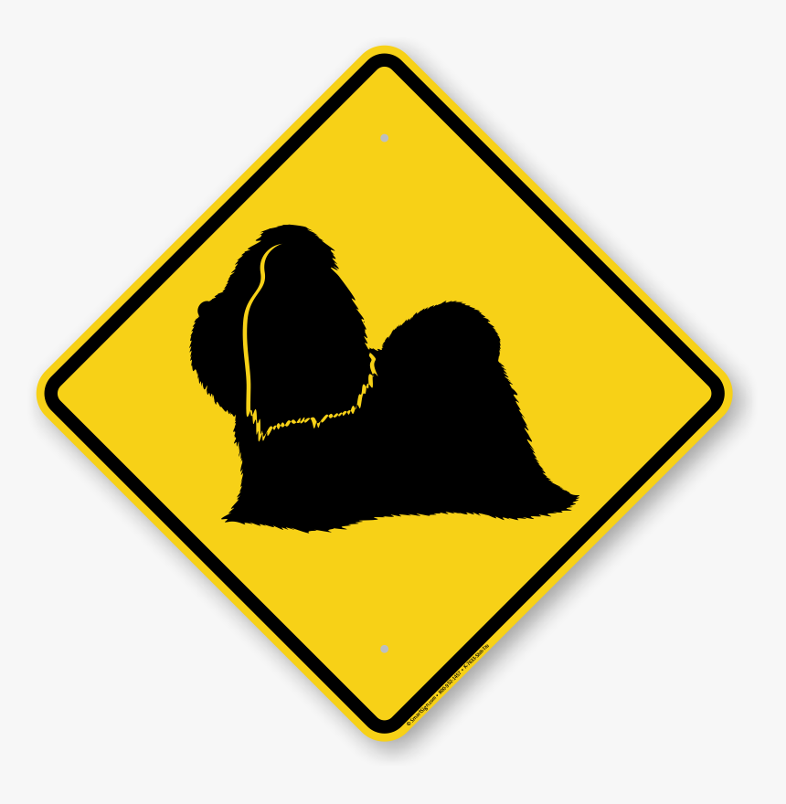 Shih-tzu Symbol Guard Dog Sign - Dangerous Descent Ahead Sign, HD Png Download