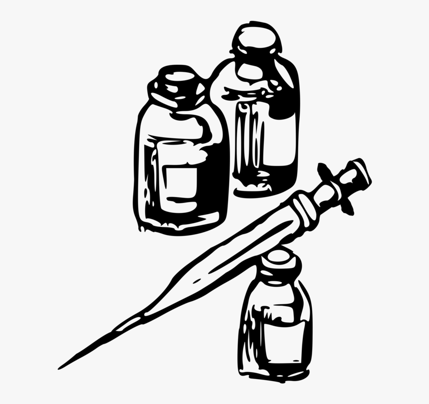 Line Art,art,blackandwhite - Glass Bottle, HD Png Download
