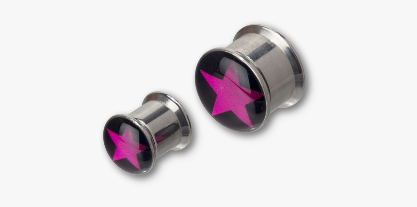 Steel Purple Star Picture Box Plug - Earrings, HD Png Download