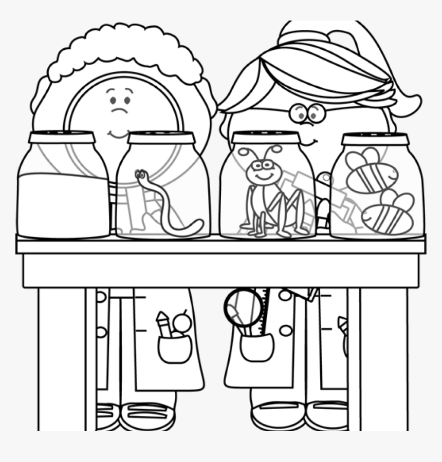 Kid Scientist Clipart Black And White