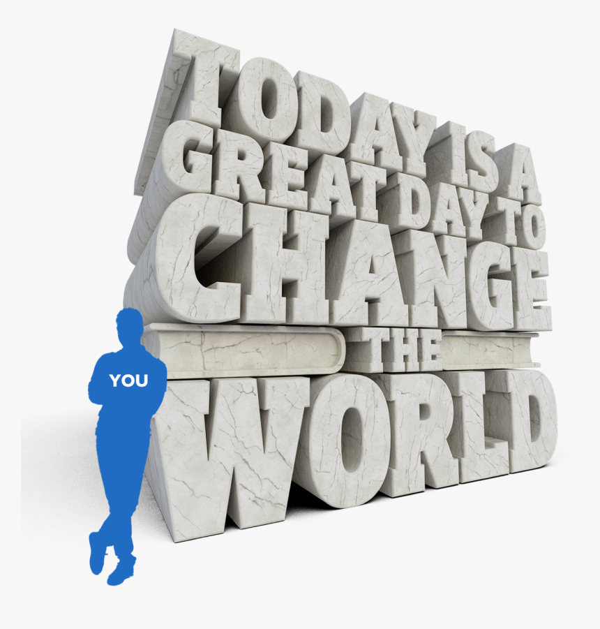 A Silhouetted Figure With The Word You Standing Next - Stone Carving, HD Png Download