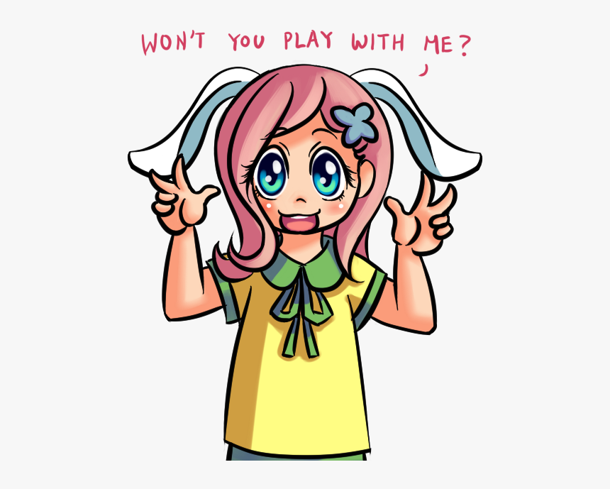 Won T You Play With He Fluttershy Hair Face Clothing - Cartoon, HD Png Download