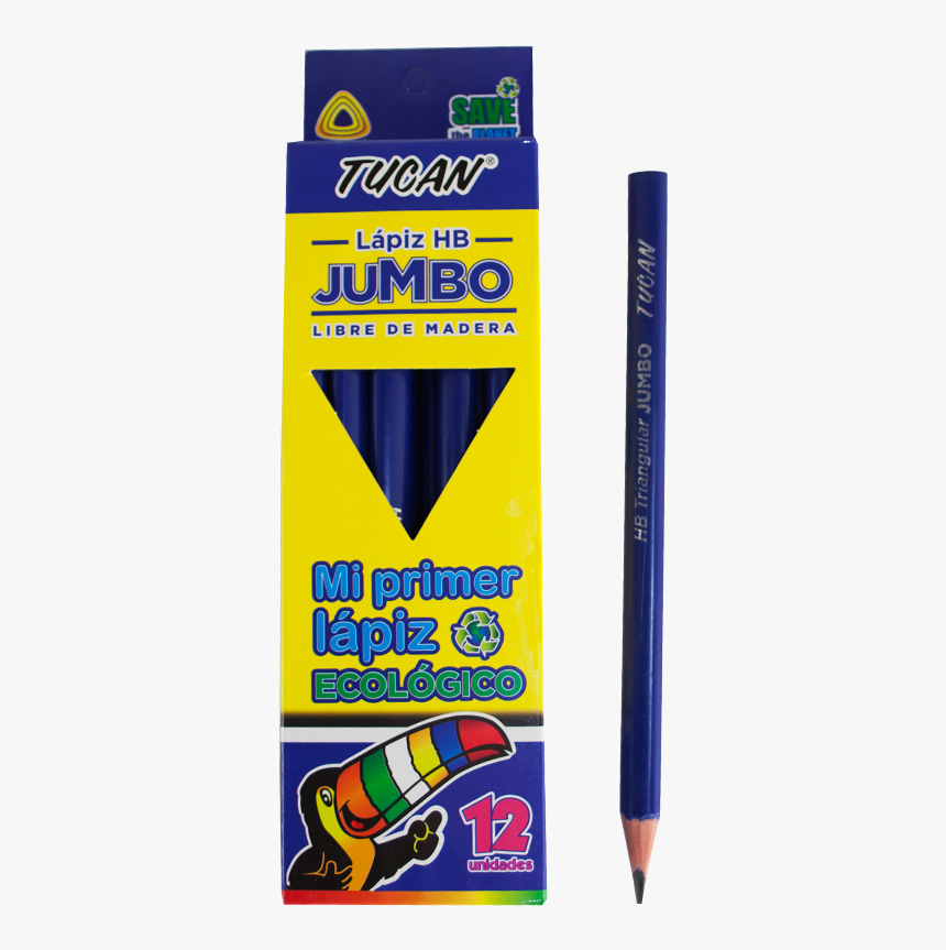 Lápiz Hb Triangular Libre De Madera Jumbo Unidad 
 - Tipos De Lapiz Marca Tucan, HD Png Download