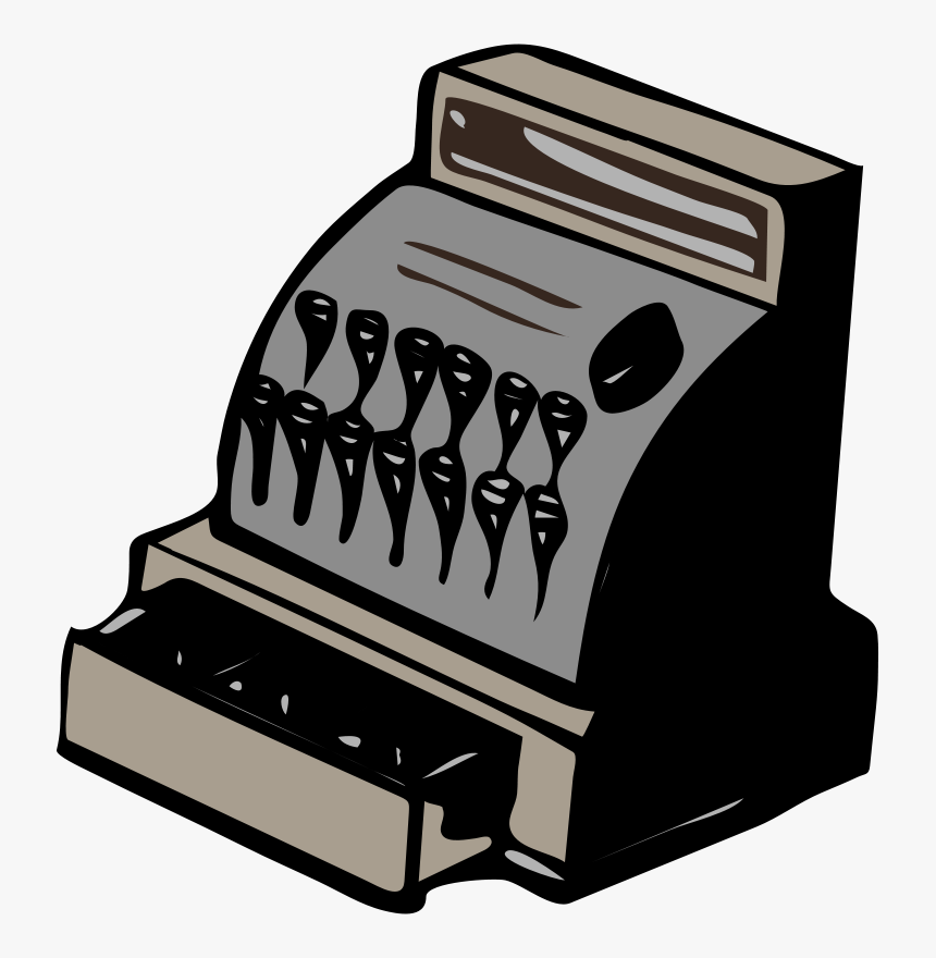 Download Cashier Drawing Openoffice - Old Cash Register Clipart, HD Png Download