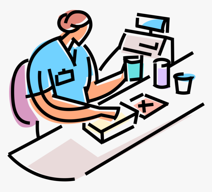 Vector Illustration Of Supermarket Grocery Store Cashier, HD Png Download