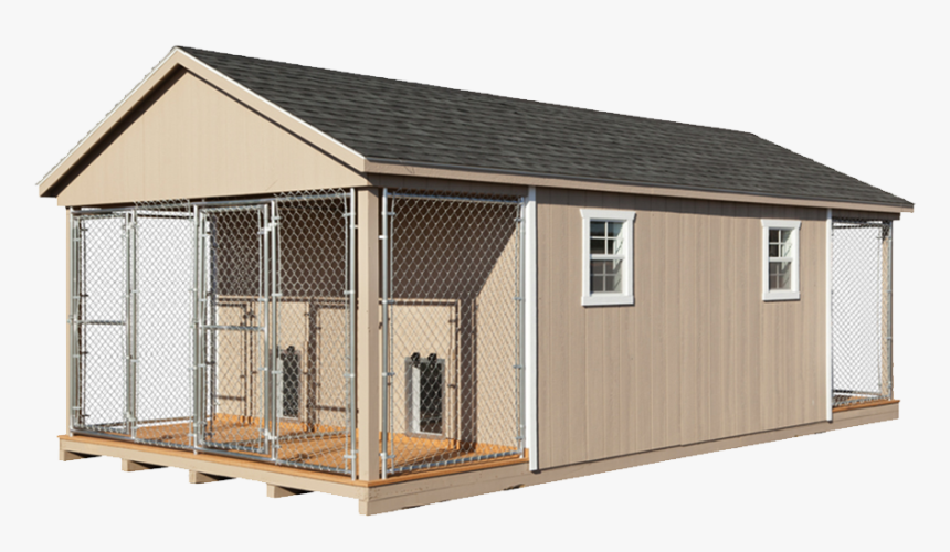 Rear View Of 4-box Kennel - Commercial Dog Kennels Building, HD Png Download