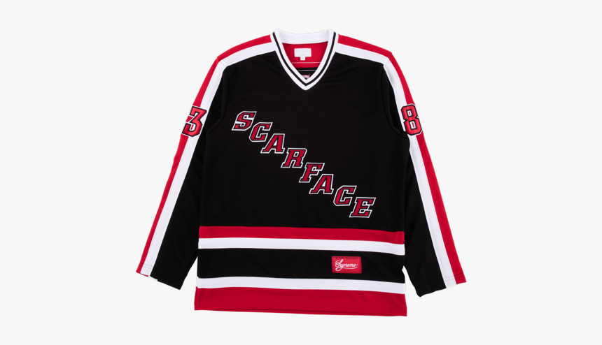 Supreme Scarface Hockey Jersey Scarface/fw17 - Scarface 1983 X Supreme, HD Png Download