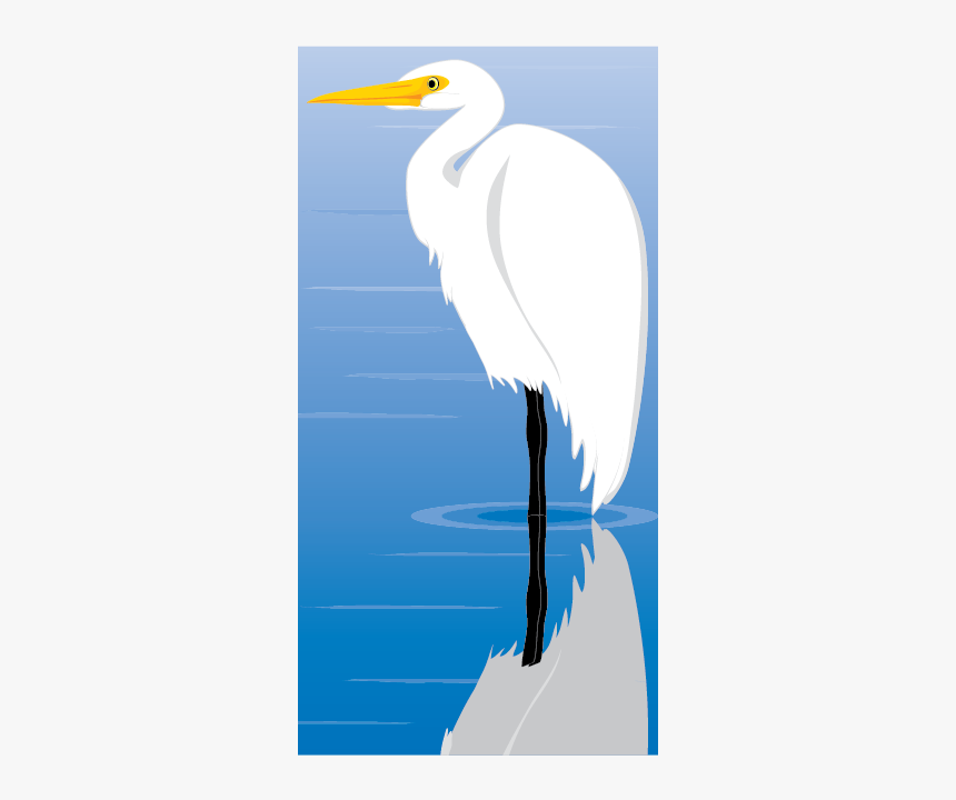Egret Bird Vector Clip Art - Great Egret, HD Png Download