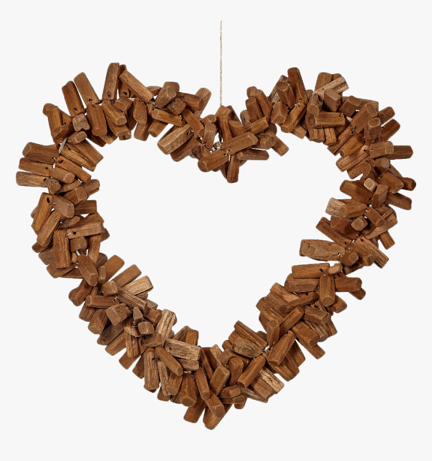 Driftwood Heart Wreath 14 - Heart, HD Png Download