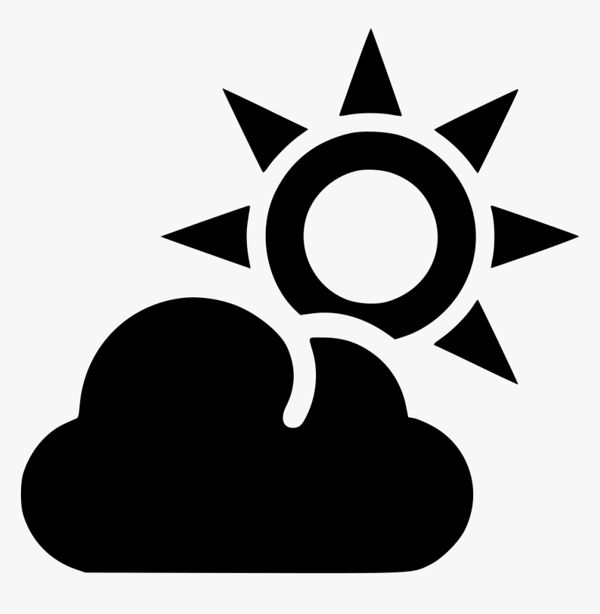 Cloud And Sun Outline - Black Sun Transparent, HD Png Download
