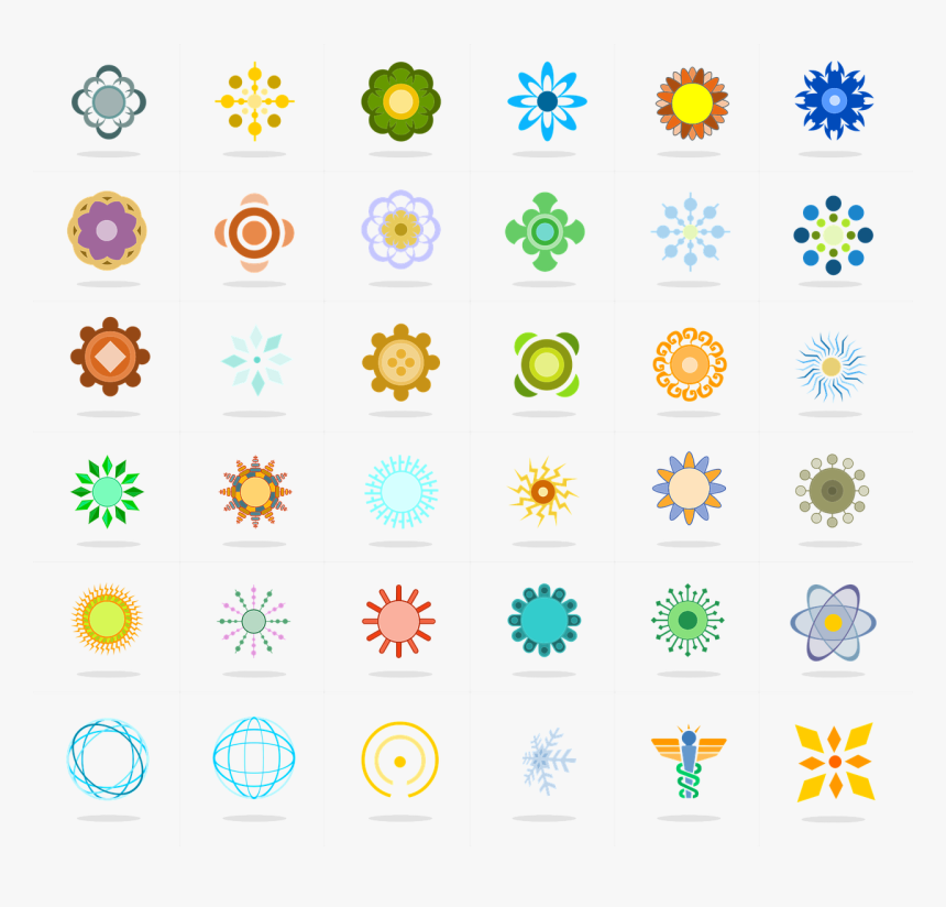 Symbols Shapes Elements Basic Png Image - Flower Symbol Vector, Transparent Png