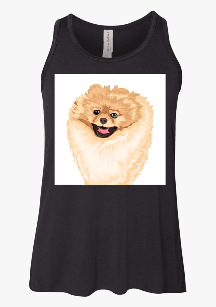 Pomeranian Dog Vector Cartoon Printed Youth Flowy Racerback - Pomeranian, HD Png Download
